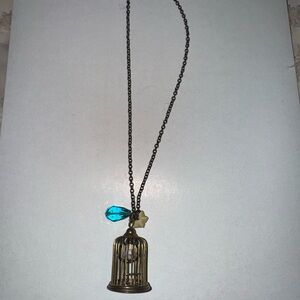 Elegant Gold Birdcage Pendant Necklace